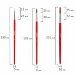 Кисти ПИФАГОР, набор 3 шт. (из ворса козы круглая № 3, пони круглая № 4, пушно-меховая круглая № 6), 200228