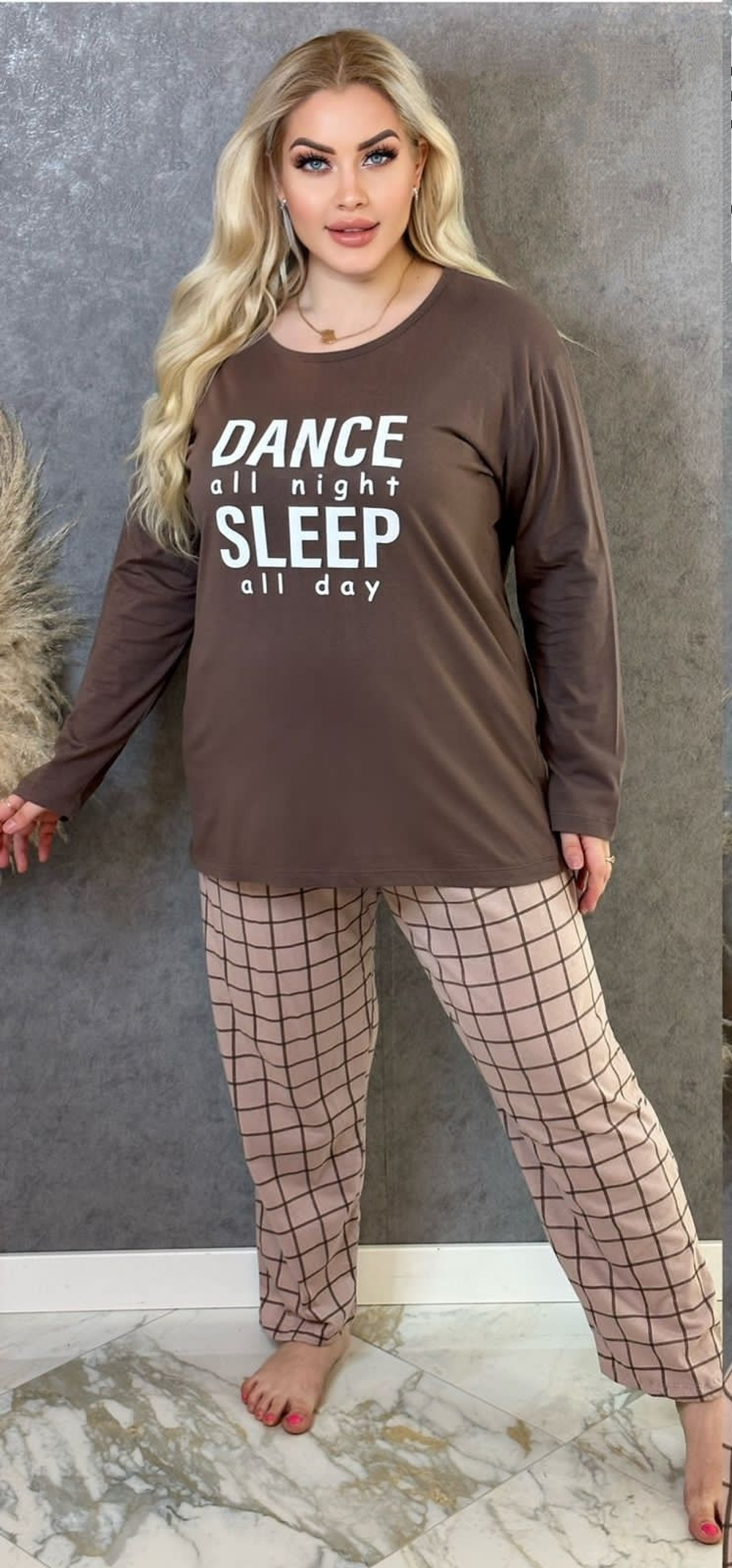 Пижама женская штаны+футболка дл/р ШФД00011 (велик)