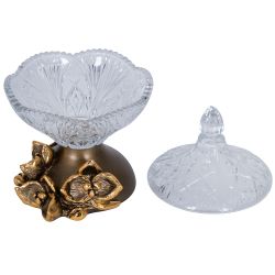 Сахарница стеклянная с крышкой Орхидея Лайм Бронза