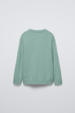 ZARA СВИТЕР ИЗ 100% КАШЕМИРА, ЗЕЛЕНЫЙ