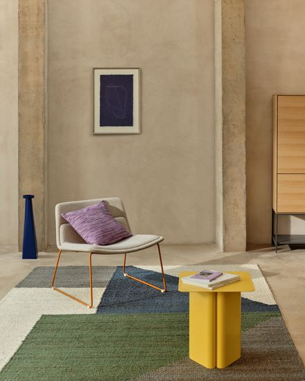 Чехол для подушки из жаккардовой ткани в фиолетовую полоску 45 x 45 см