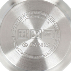 Набор посуды нерж, 4 пр, кастрюли 1.8,3.9 л, индукц, Daniks, Мадрид Gold, SD-334G