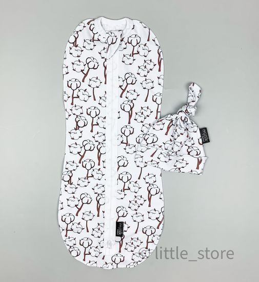 Пеленальный кокон и шапочка Хлопок