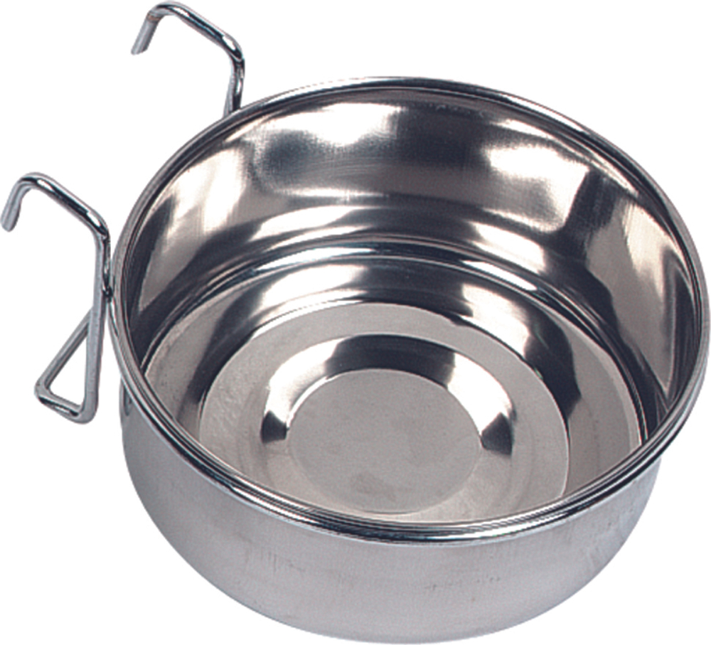 Миска с держателем для клетки Flamingo AVARO HOOK INOX 150 мл/ 8 см