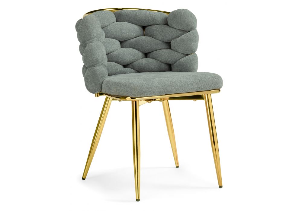 Стул на металлокаркасе Rendi light gray / gold