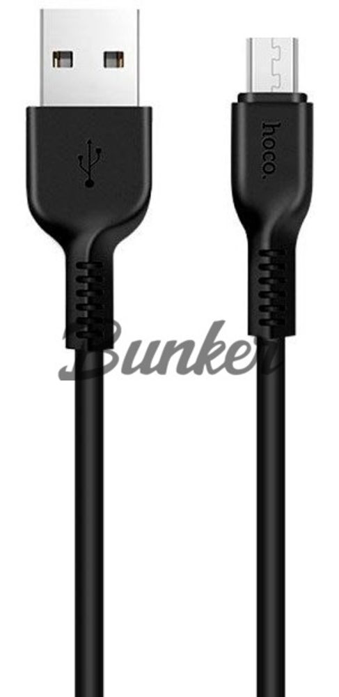 Кабель USB- micro-USB Hoco U31, чёрный пластик штекер, 1,2м, круглый красный ткань