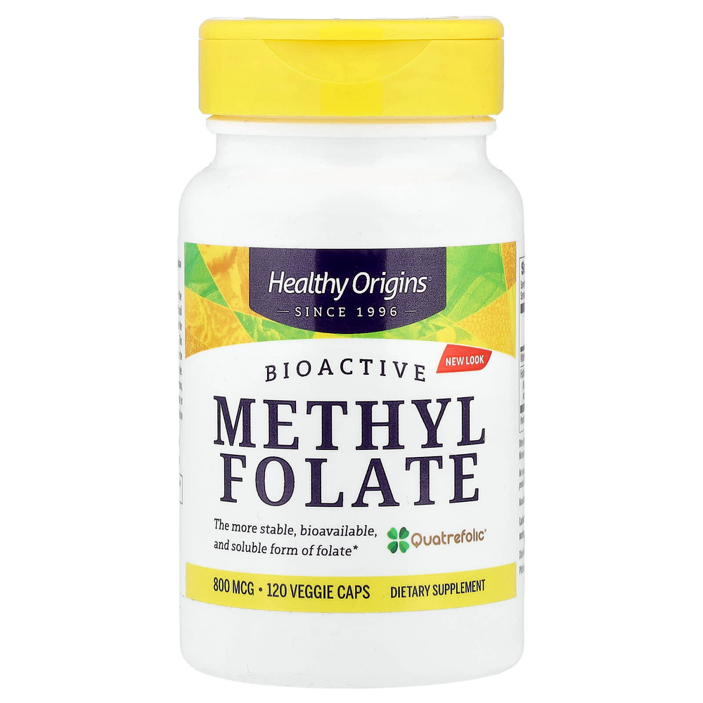 Healthy Origins, метилфолат, 120 растительных капсул