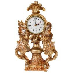 GAEM Фигурка декоративная "Лошади" с часами, L14,5 W9 H23 см