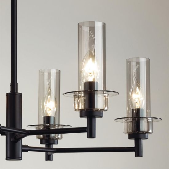 6555/6C CLASSI LN25 29 черный/дымчатый/металл/стекло Люстра потолочная E14 6*40W 220V MADONNA