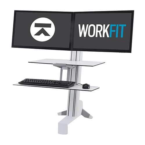 Крепление Ergotron WorkFit-S настольное на два монитора (33-349-200 / 33-349-211), Белый