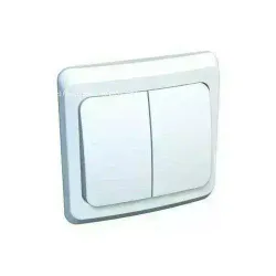 Выключатель 2-клавишный скрытый белый схема 5 ЭТЮД