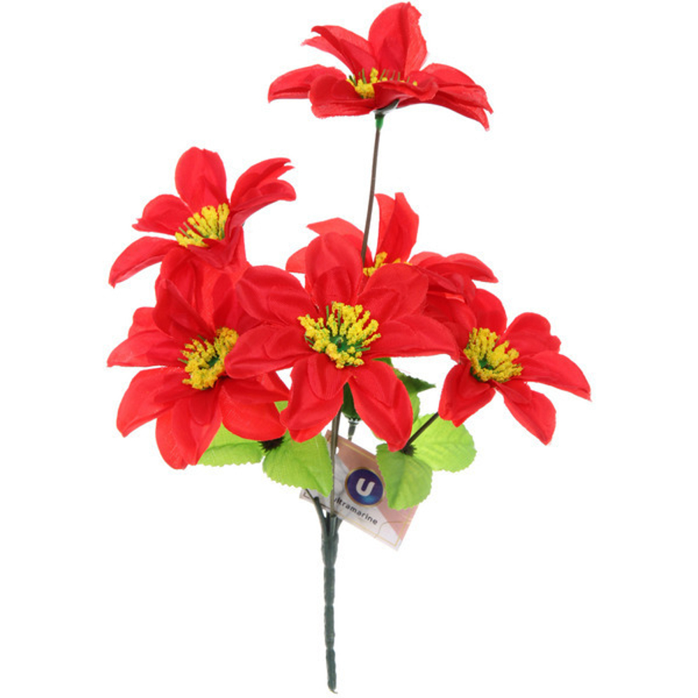 Цветы искусственные 30см «Цветочная фантазия» 6 цветков красный