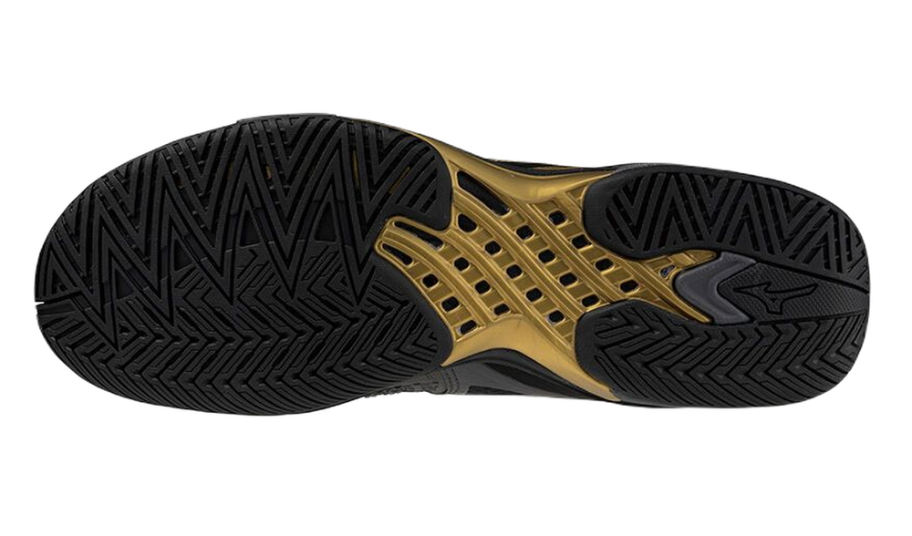 Мужские кроссовки теннисные Mizuno Wave Exceed Tour 6 AC 10TH - black/iron gate gold