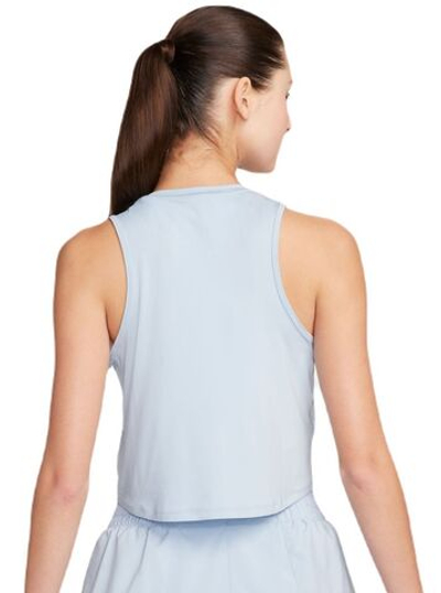Женский топ теннисный Nike One Classic Dri-Fit Cropped Tank Top - light armory blue/black