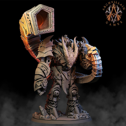 Кованный Констракт Warforged Воин Файтер Бард Кованный горнист  миниатюра для dnd, днд, pathfinder, фентези, Настольная игра, НРИ, Варгейм, РПГ