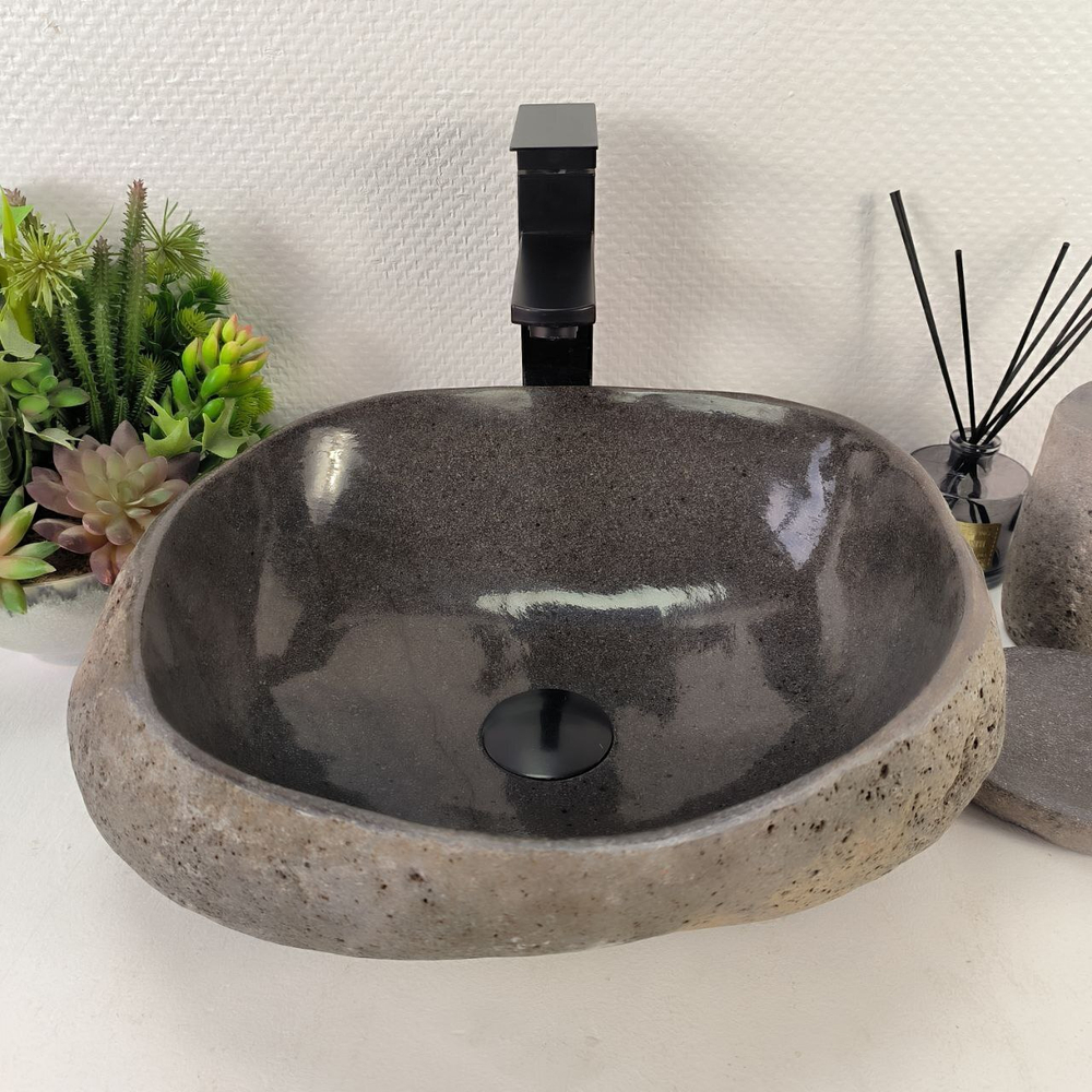 Раковина из речного камня RS-65192 40*36*15 0861