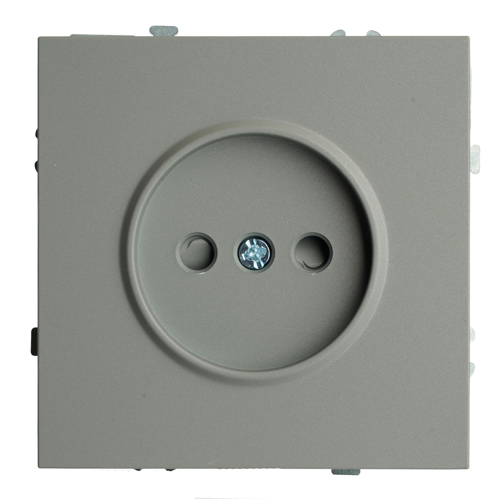 Розетка 1-местная с защитной шторкой (механизм), STEKKER, б/з, 250В, 16А, серия Эмили, RST16-5109-10, платиново-серый, soft touch 49954