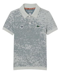 Детская теннисная футболка Lacoste Roland-Garros Performance - grey/blue