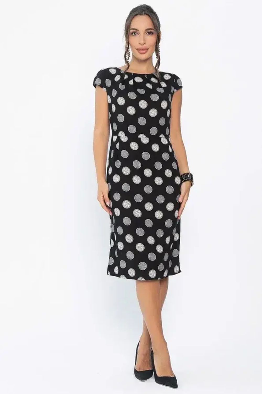 Платье Габриэль (черное/круги) П13953-10М LT Collection