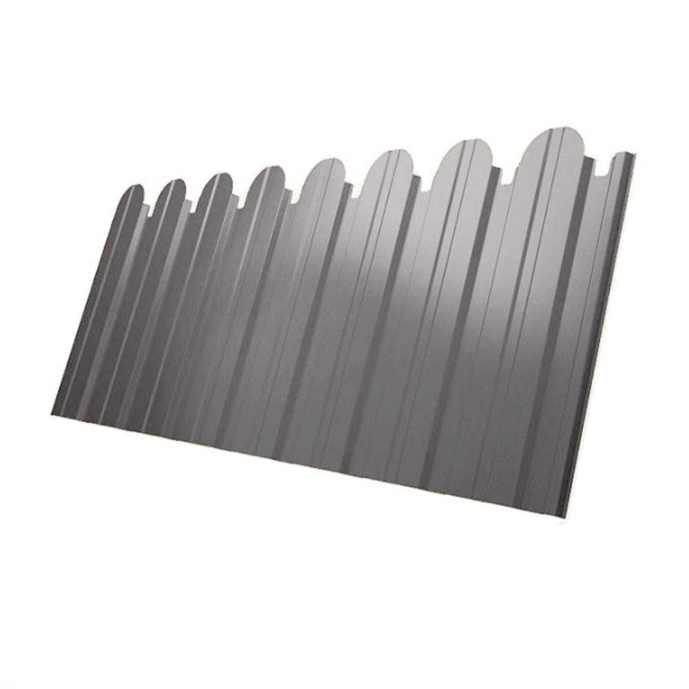 Профнастил С10 Grand Line Optima Pe 0,45 мм RAL 9006 бело-алюминиевый фигурный