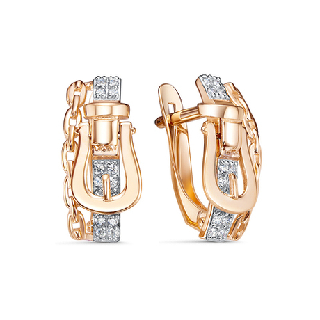 Серьги из золота 585 пробы с Фианит