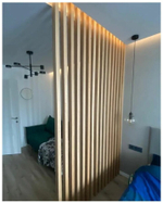 Реечная перегородка из Ясеня 40х60мм