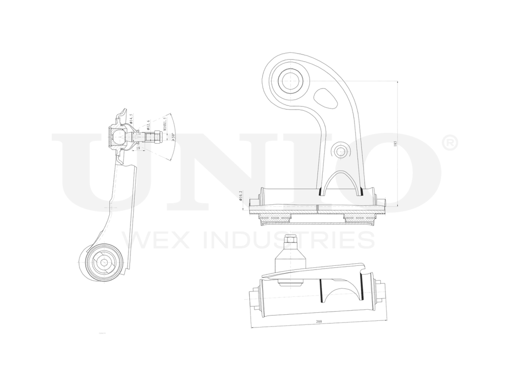 Рычаг подвески поперечный передний верхний правый UNIO SSP-40073