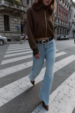 ZARA ДЖИНСЫ Z1975 WIDE-LEG С ВЫСОКОЙ ПОСАДКОЙ, ГОЛУБОЙ