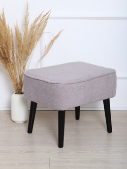 Пуф "Donatello" букле мех серый/венге