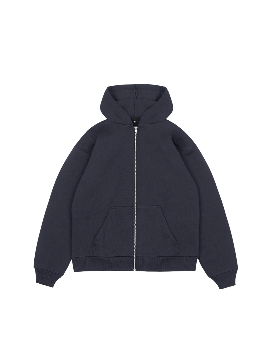 Худи оверсайз на молнии с начёсом (графит)