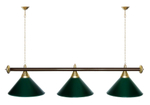 Лампа STARTBILLIARDS 3 пл. (плафоны зеленые,штанга зеленая,фурнитура золото)