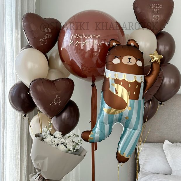 Воздушные шары на выписку для мальчика №6081