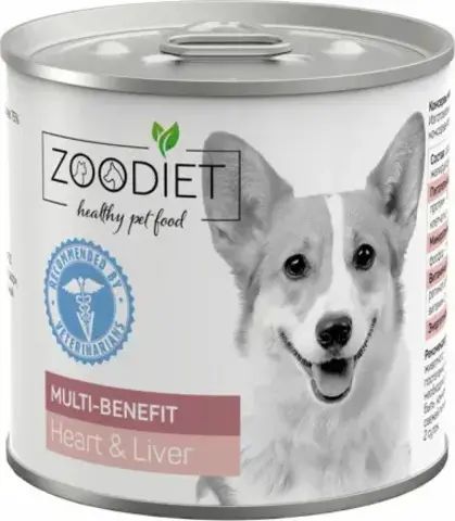 Zoodiet Multi-Benefit Heart консервы для собак разнообразная польза Сердце и печень 240г