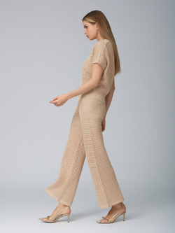 Женские трикотажные брюки бежевые