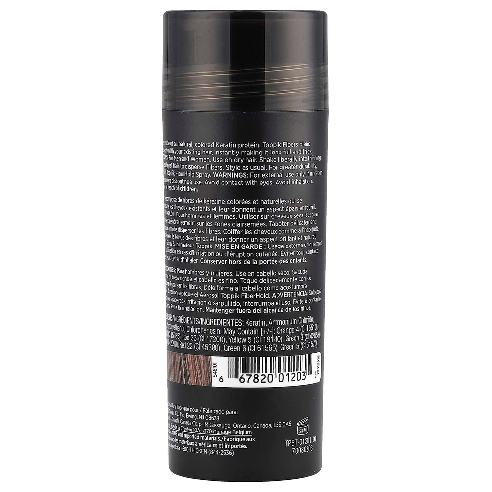 Toppik, Hair Building Fibers, волокна, оттенок коричневый, 27,5 г