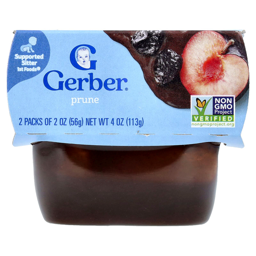 Gerber, 1st Foods®, детское питание, со вкусом чернослива, 2 шт. по 56 г (2 унции)