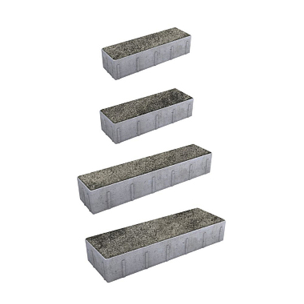 Тротуарная плитка ПАРКЕТ - Листопад гранит Антрацит, комплект из 4 видов плит