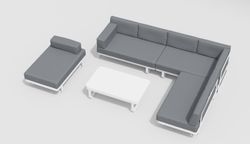 Hacienda, набор белый/серый, алюминий