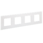 SKANDY Рамка 4-местная SK-F24W стекло арктический белый IEK