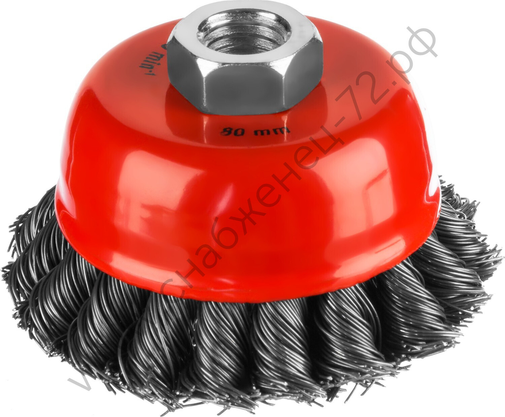 MIRAX 80 мм, жгутированная стальная проволока, 0.5 мм, Щетка-крацовка чашечная (35104-080-2)