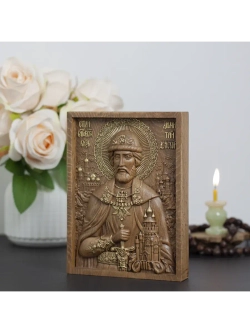 Дмитрий Донской святой благоверный князь, икона из бука