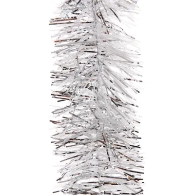 Мишура 2 м 9 см «Мерцающий иней», серебро/белый
