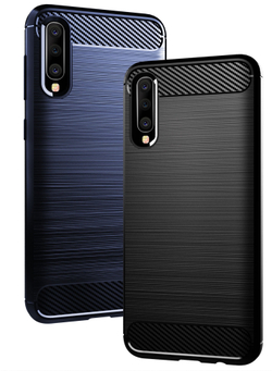 Чехол для Samsung Galaxy A50 (Galaxy A30S, A50S) цвет Blue (синий), серия Carbon от Caseport