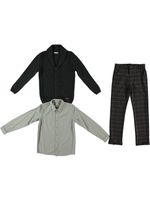 кардиган с рубашкой и брюками