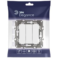 14-1107-01 ЭРА Выключатель тройной, 10АХ-250В, IP20, Эра Elegance, белый | Elegance Белый