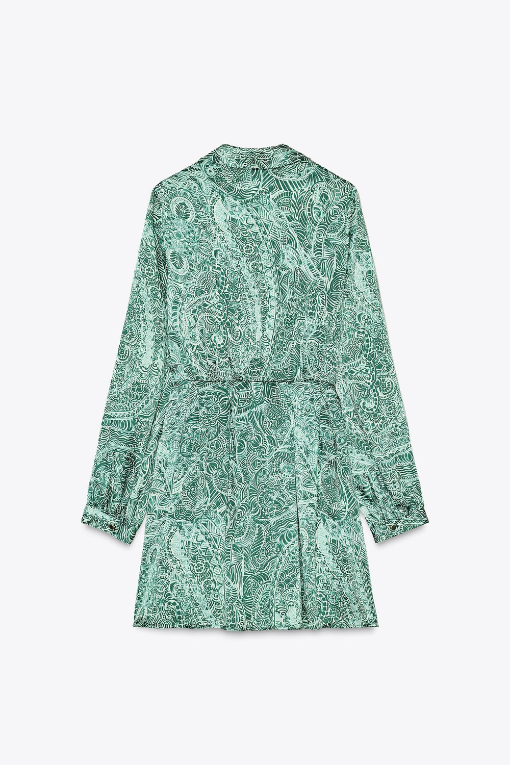 ZARA АТЛАСНОЕ МИНИ-ПЛАТЬЕ С ПРИНТОМ, РАЗНОЦВЕТНЫЙ