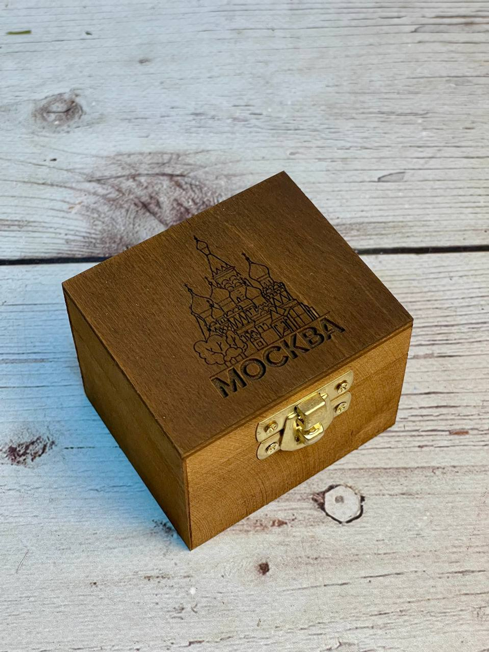 Музыкальная деревянная шкатулка-шарманка Россия с мелодией Калинка