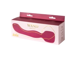 Красный двусторонний вибромассажер Heating Wand с нагревом - 22 см.