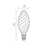 933702 Лампа энергосберегающая LED FILAMENT 220V C35 E14 6W=65W 400-430LM 360G CL 3000K 30000H