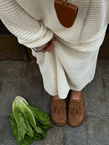 Рыжие замшевые мюли с кисточками